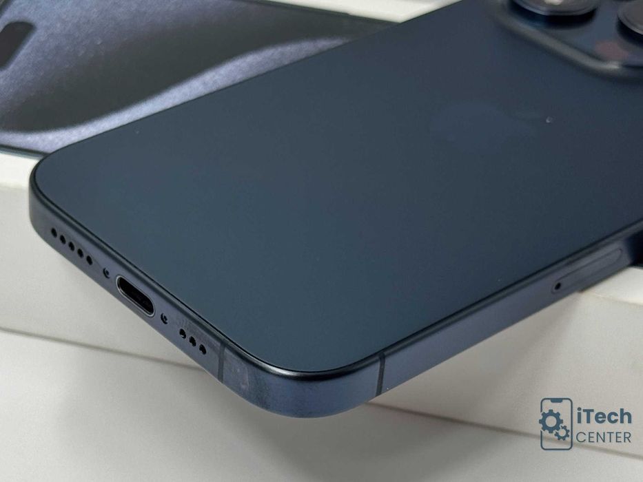 iPhone 15 Pro, 128GB, Blue Titanium, НЕРАЗЛИЧИМ ОТ НОВ, 1г. ГАРАНЦИЯ!