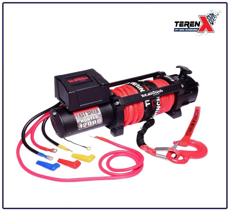Troliu Hunter Fast Speed 12000 Lbs (6 T), 126:1, 8CP, Sufă Sintetică