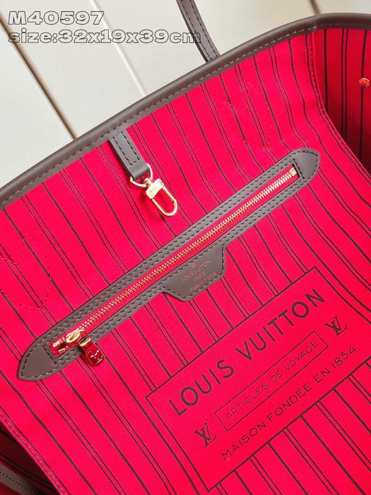 Geanta Louis Vuitton Neverfull Premium-interior rosu