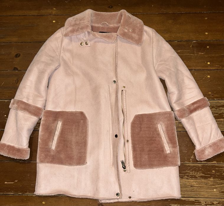 Розовая дубленка на зиму