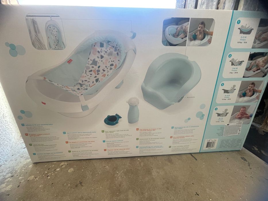 Бебешка вана за къпане Fisher Price с изход за оттичане - 4 в 1