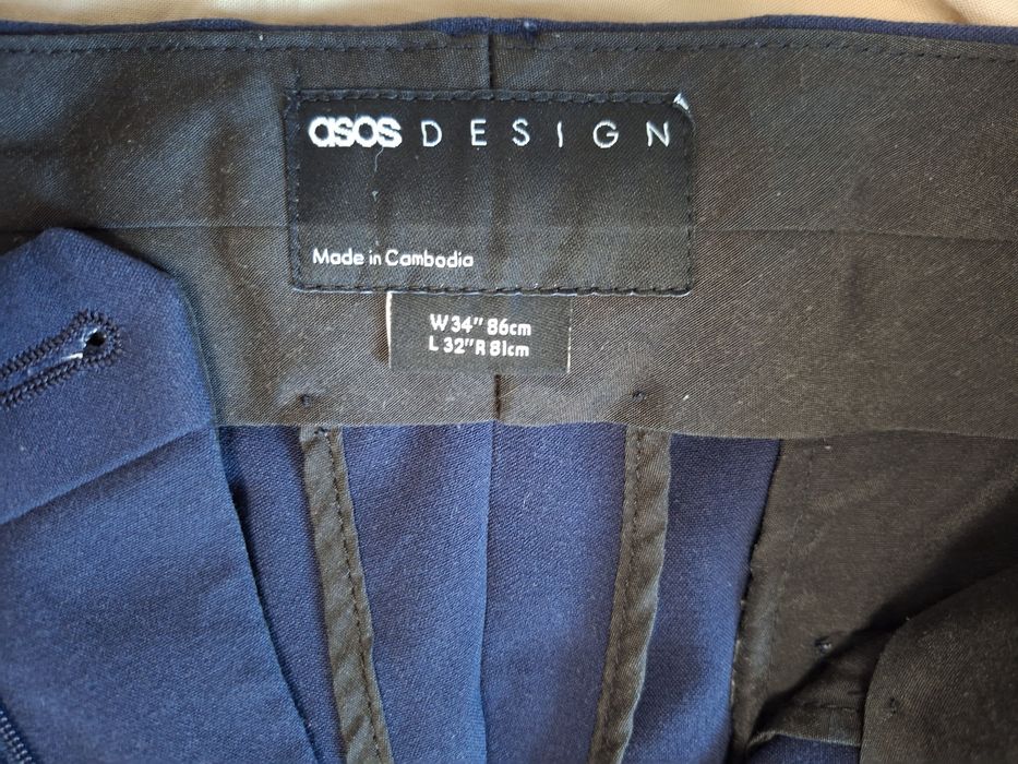 ASOS DESIGN pantaloni barbatesti bleumarin W34 L32