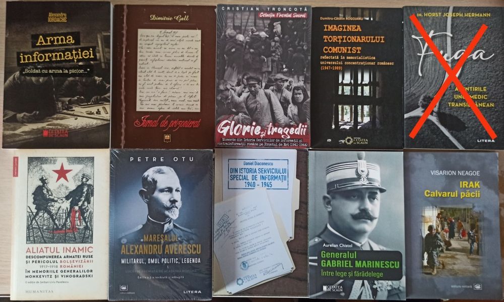 Carti de istorie despre istoria romanilor, comunism in Romania, Romania in razboaiele mondiale (lichidare biblioteca)