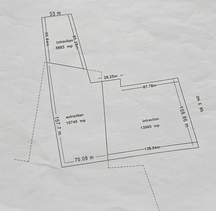 Teren Intravilan Adjud, 2.8Ha, deschidere 108m E85, vanzare/inchiriere