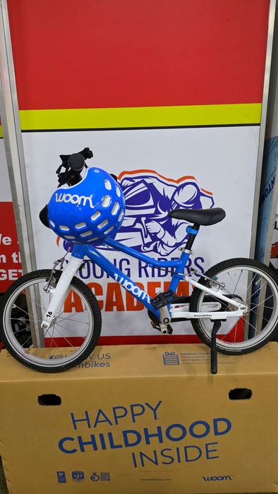 Bicicleta copii Woom 3 albastră + cască Woom