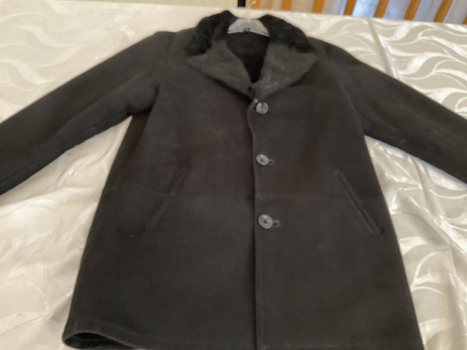 Мужское полупальто - натуральная дубленка с норковым воротником 48-50