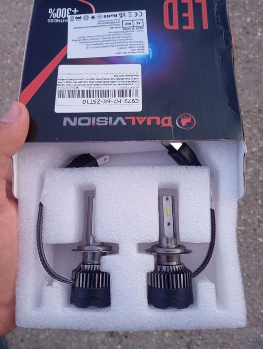 LED крушки H7 за кола – Мощни и бели (6500K), комплект 2 бр.