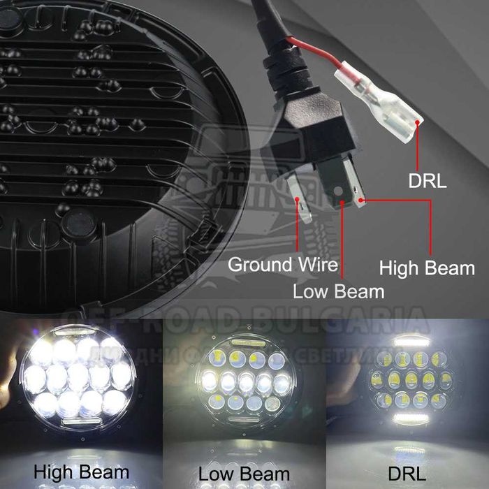 LED Фарове 7 инч 200W Фарове за Lada Niva Jeep Wrangler Cherokee KJ