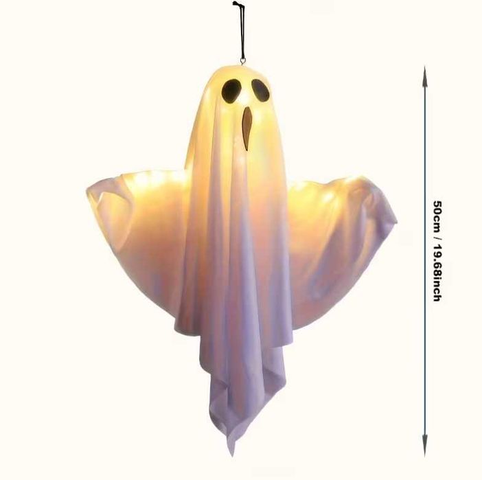 Светещ призрак за Halloween Хелоуин, висяща LED декорация, украса