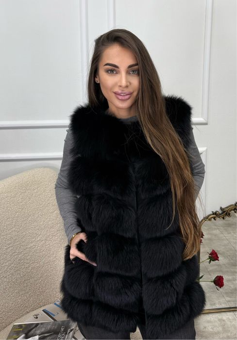 Елек от естествен косъм лисица