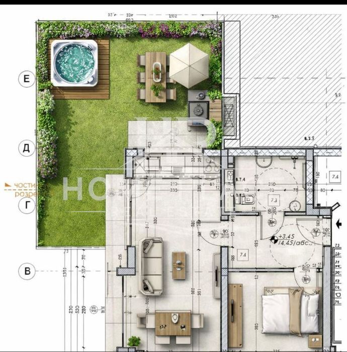 Двустаен апартамент със самостоятелен двор в центъра на Кранево