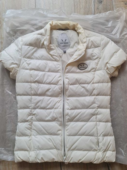 Есенно Дамско пухено яке FEATURING  бяло с къс ръкав XS - спортен лукс