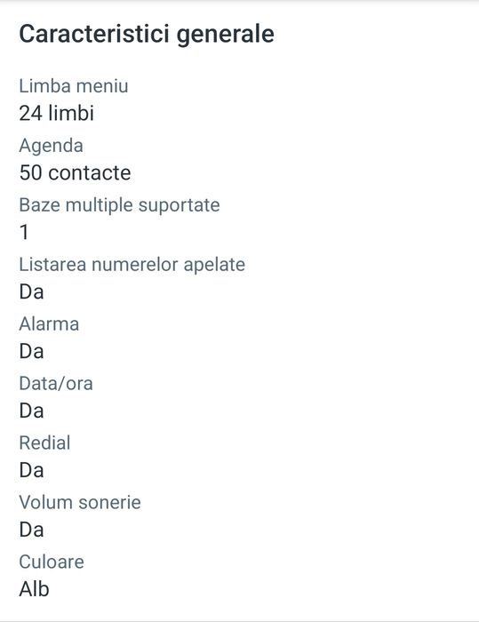Telefon wireless DECT Gigaset A170 - Alb