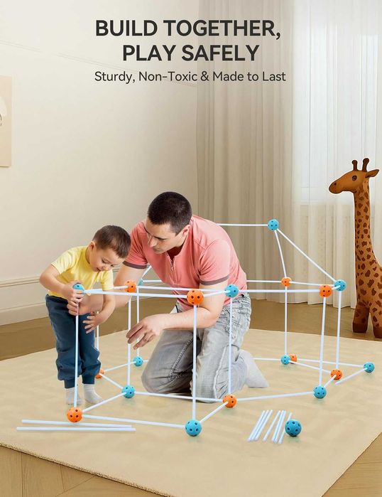 besrey Детски комплект за изграждане на крепост, 133 части с игра