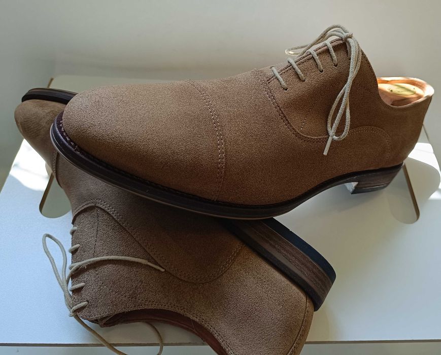 Pantofi oxford 44 44.5 cap toe premium Minelli NOI piele naturala moal