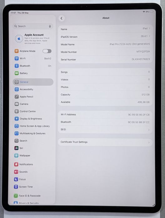 iPad Pro 12,9 3rd Gen 512GB Grey