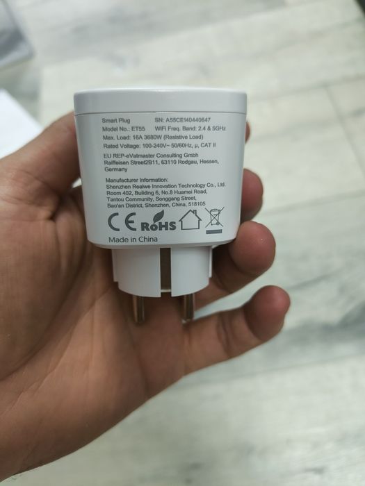 Set prize inteligente EIGHTREE Smart Plug ET55 – Wi-Fi 2.4/5 GHz, 16A