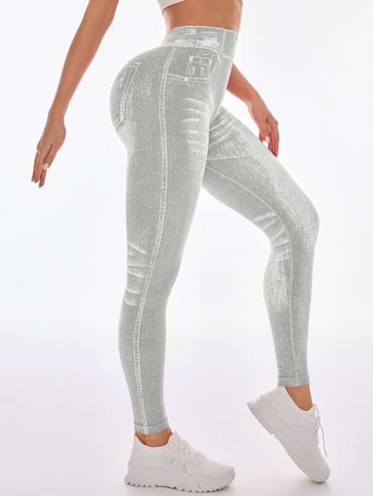 Леггинсы спортивные джинсовые лосины, подарок девушке