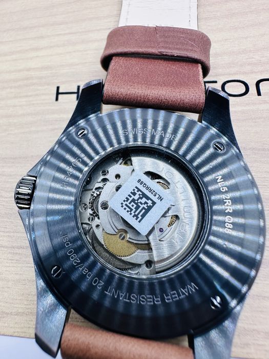 *Чисто Нов*Hamilton H64605531 Khaki Pilot Day Date *Night Mission*