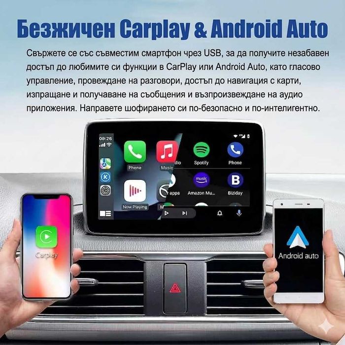 Безжичен Apple CarPlay & Android Auto Модул за Mazda 2, 3, 6, CX-3, CX-5 ,CX-9 MX-5