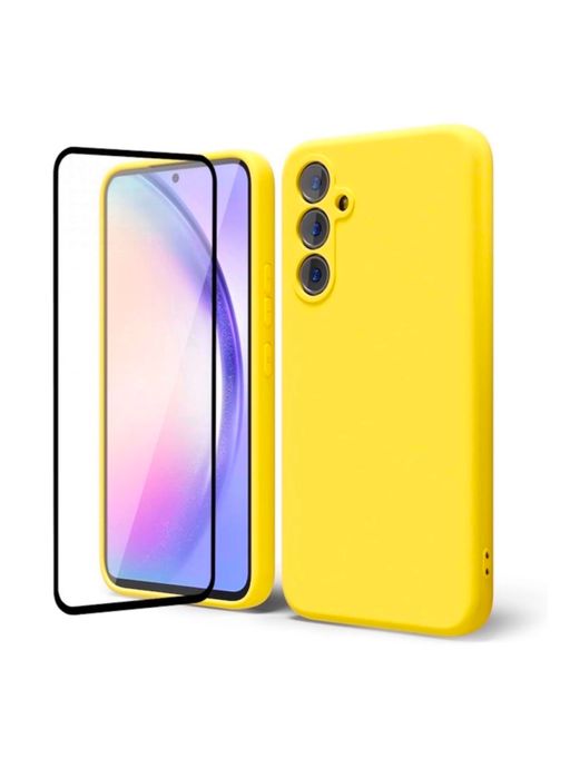 Husa Glow Interio Alcantara si Folie Sticla Samsung S21/S23/S24/S25 FE