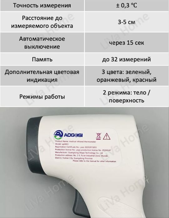 Бесконтактный термометр градусник