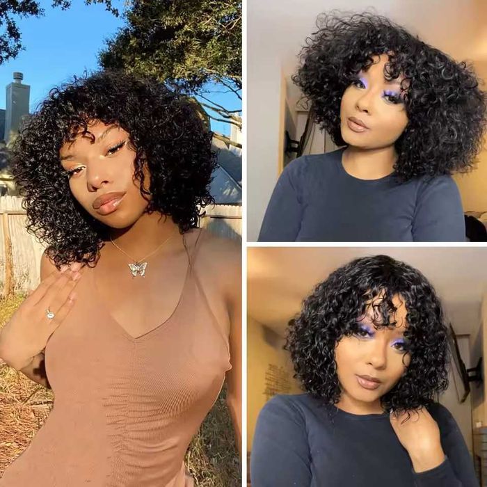 Къса афро къдрава естествена перука