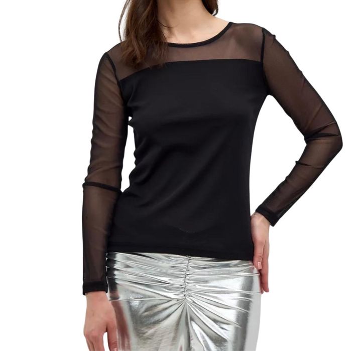 Черный женский лонгслив