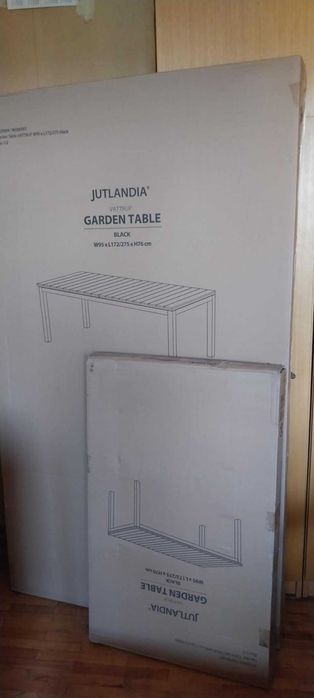 НОВ градинска маса HESTEHAVE Ш95xД205/275 черна