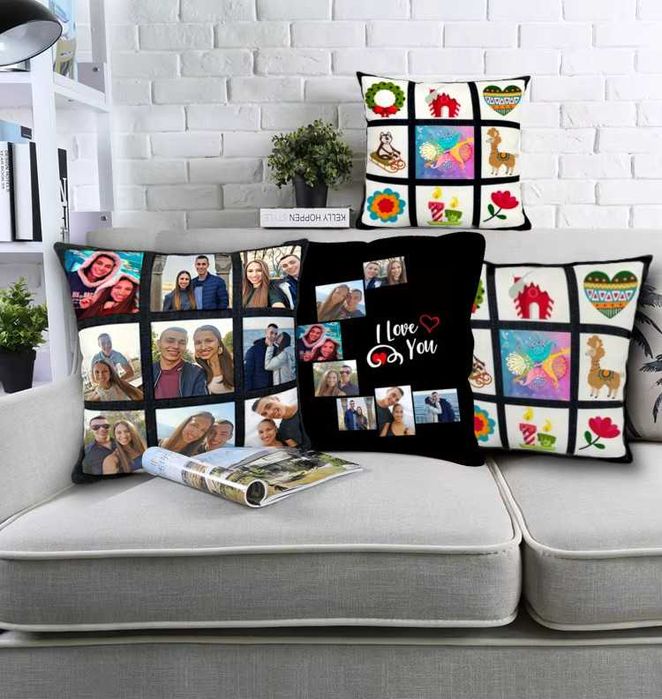 Възглавничка с  9 Ваши снимки - персонализирана декорация за дома