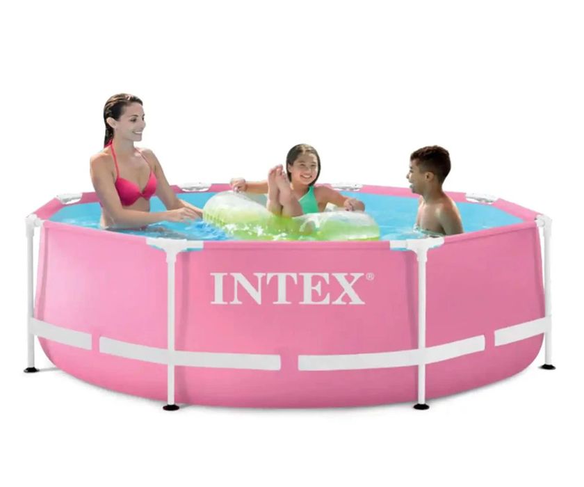 INTEX - Сглобяем басейн Pink Metal Frame, 244 х 76 см