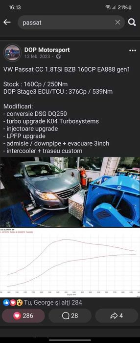 Passat CC 1.8 stage 3, 375 cai, 540 Nm, DSG