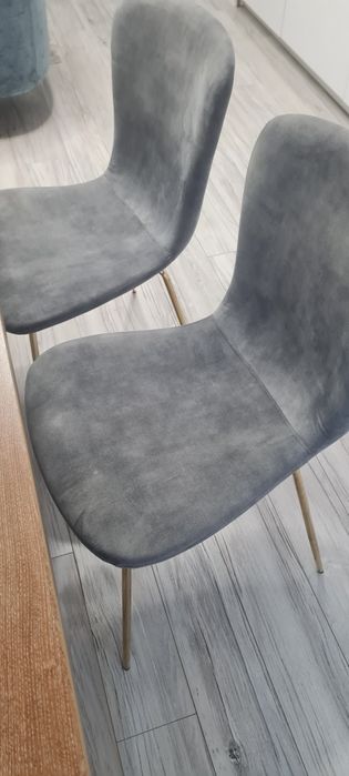 Scaune  gri 6 bucati și covor