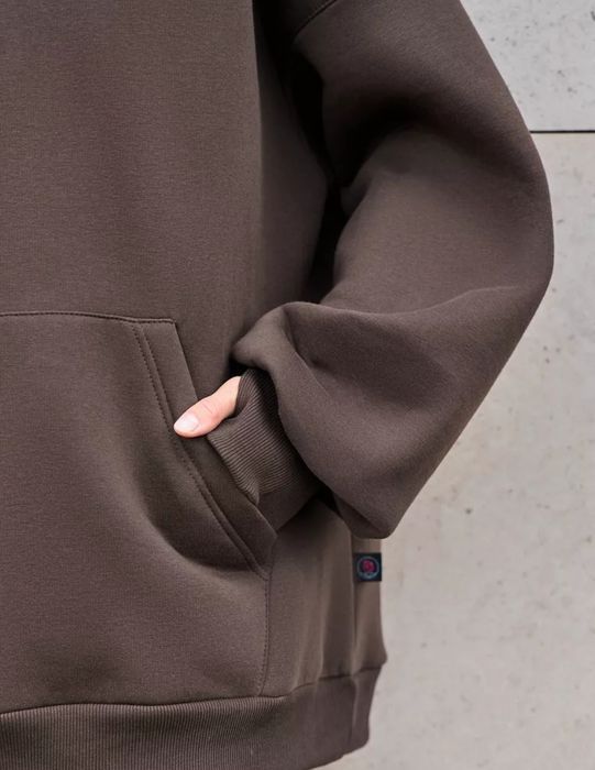 Зимнее коричновое худи с начесом