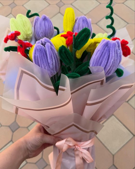 Букет из синельной(пушистой) проволки