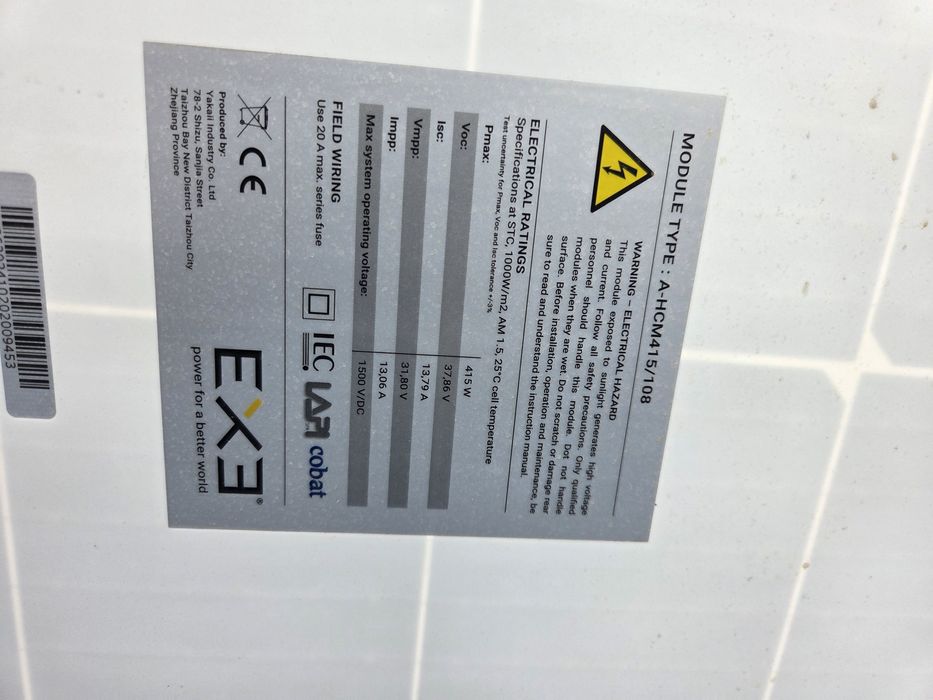 Panouri solare  415w