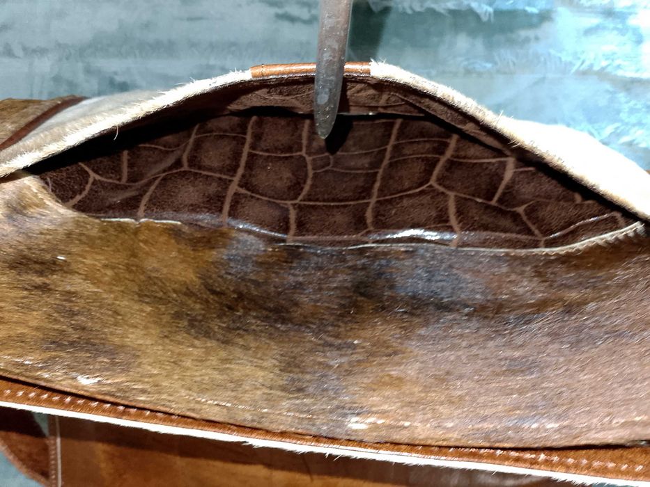 Дамска чанта от естествена кожа и косъм