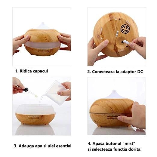 Umidificator difuzer difuzor uleiuri aromaterapie cu muzica bluetooth