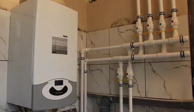 Установка отопления батарей катёл