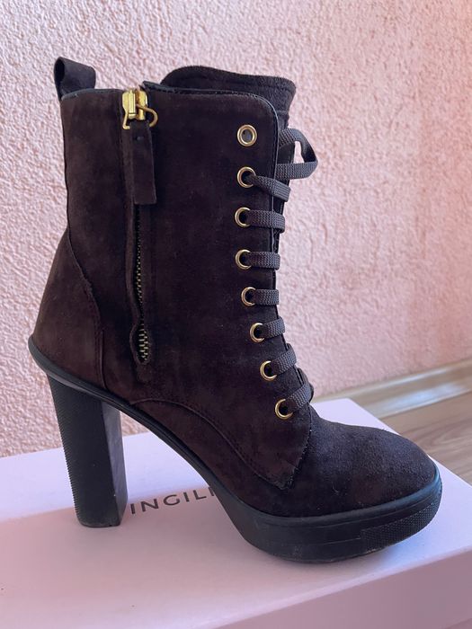 кафяви велурени боти Maimai