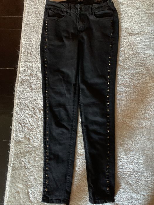 Черни дънки с капси Guess S