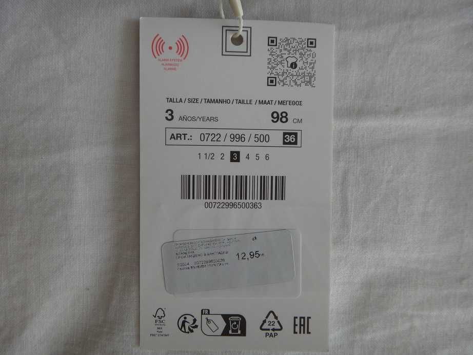 Нови тениска и блуза ZARA размер 98 с къс и дълъг ръкав