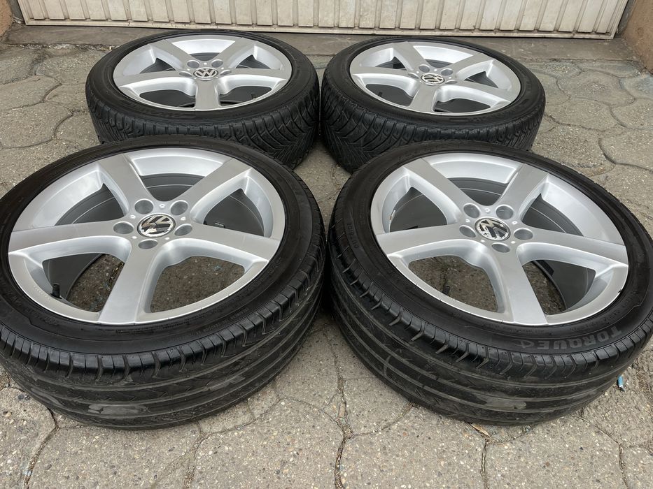 Jante aliaj 5x112mm, anvelope vara 225/45 R17 VW Golf 5/6/7/8 Touran Eos Jetta Caddy, Seat, Skoda, Audi A3