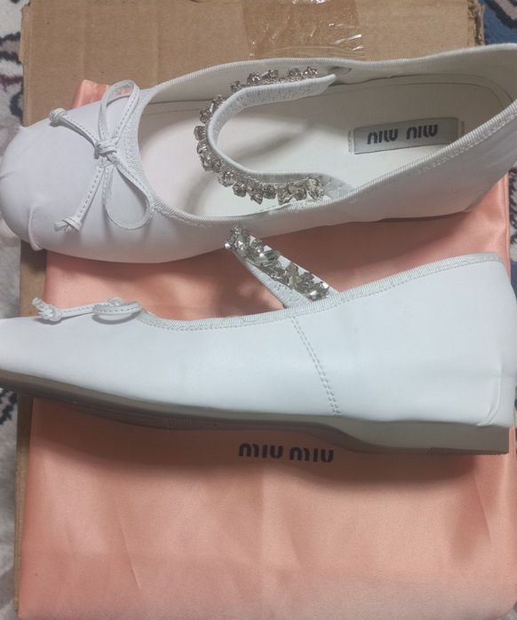 Балетка MIU белый трендовый