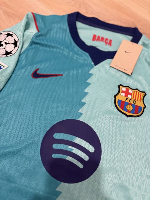 Tricou de fotbal Nike Fc Barcelona Lamine Yamal 10 marime M turcoaz eufa champions league