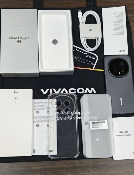 КАТО НОВ 512GB Honor Magic 8 Pro Vivacom Гаранция 2028 год. Black