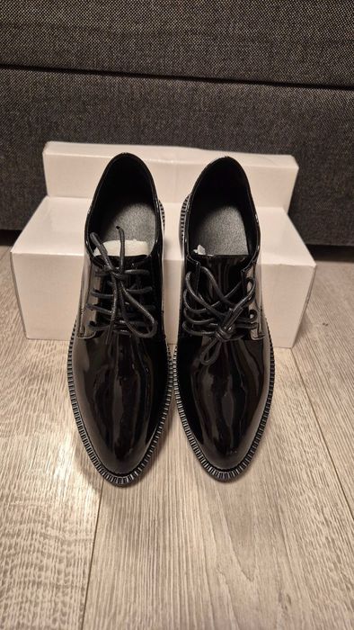 Pantofi Oxford noi negri femei