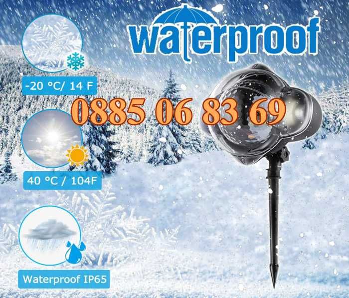 Коледен прожектор падащ сняг, Коледен прожектор със снежинки Snowfall