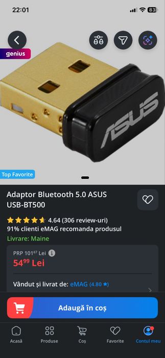Adaptor bluetooth asus 5.0 USB-BT500