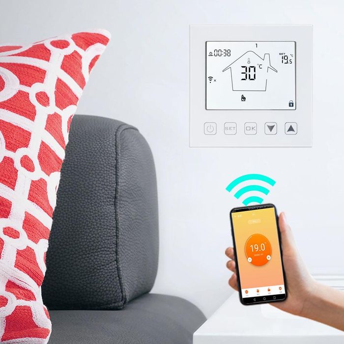 Smart, Wi-Fi Термостат 16А, работи с Tuya приложение